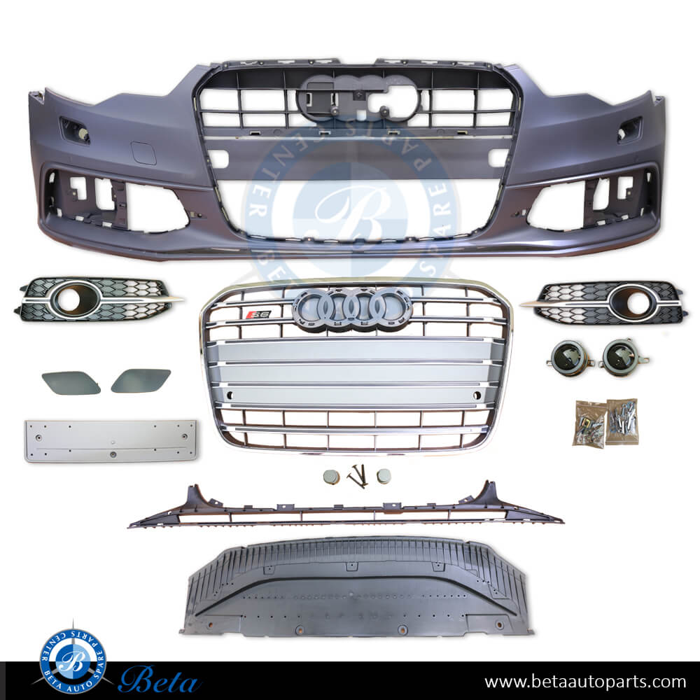 Front Bumper Assembly with Grille and PDC for Audi A6 S6 2011-2014 models, Part Number 4G0807065D Front Bumper Assembly with Grille and PDC for Audi A6 S6 2011-2014 models, Part Number 4G0807065D